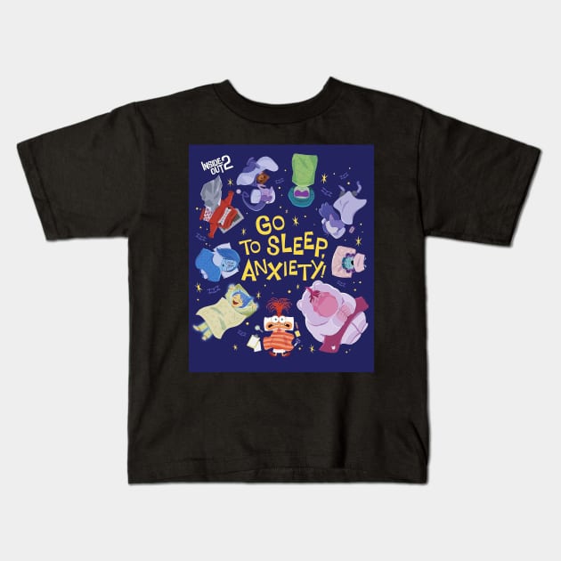 Inside Out 2: Go to Sleep Anxiety Kids T-Shirt by BrunoMaxey